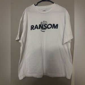 Ransom White Tee with Bold Graphic